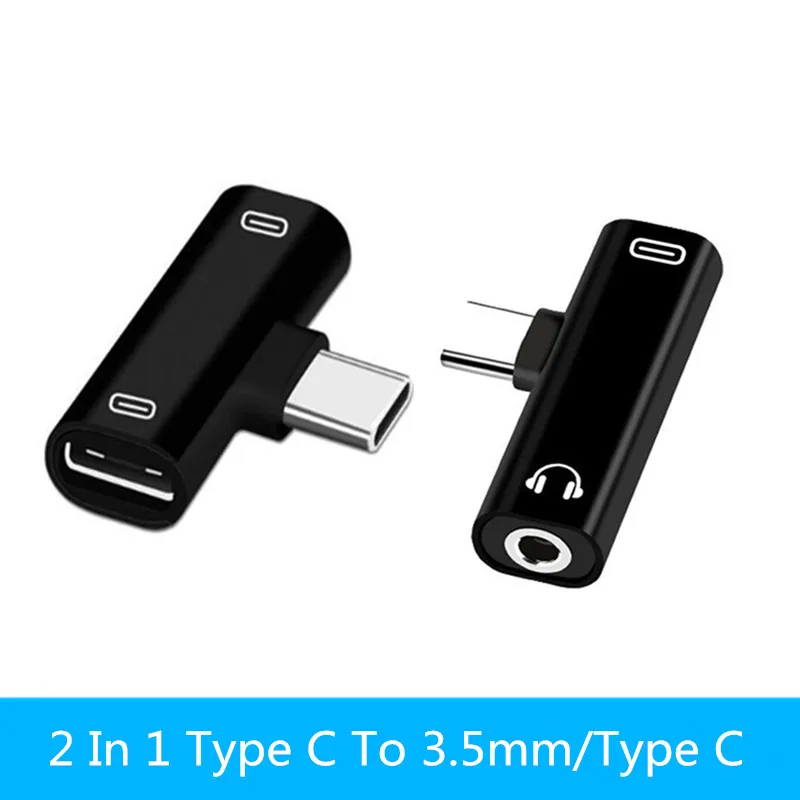 Переходник для наушников 2 в 1 с разъемом USB Type C на 3 5 мм зарядный преобразователь