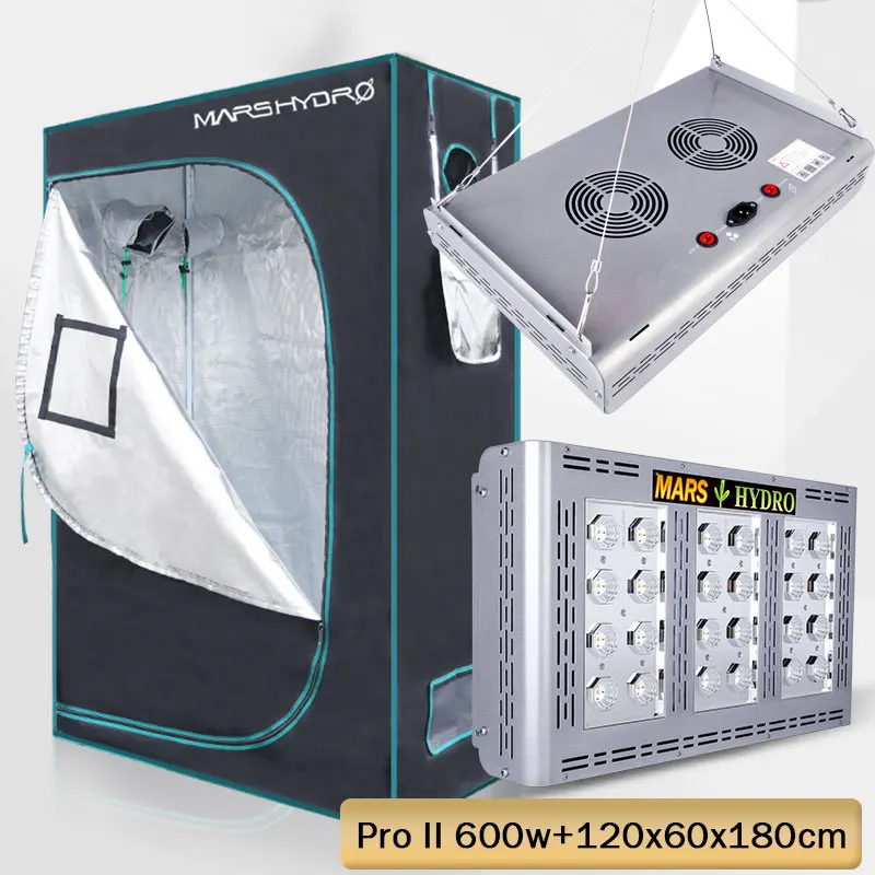 Mars hydro Pro II led 600 Full spectrum grow light and 120x60x180cm indoor hydroponics system grow tent for garden planting
Mars hydro Pro II led 600 Full spectrum grow light and 120x60x180cm indoor hydroponics system grow tent for garden planting