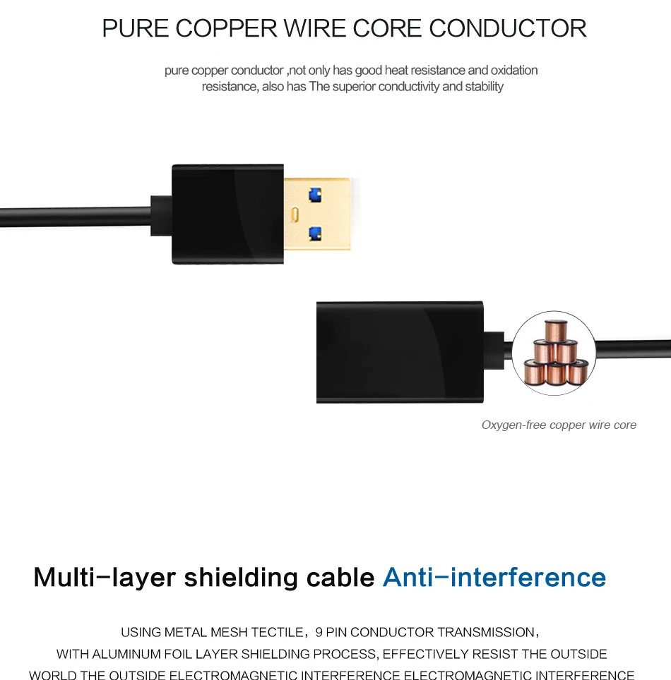 USB 3.0 Extension Cable USB 3.0 2.0 A Male To A Female Extension Data Sync Cable Adapter for Computer Cable USB Extension (8)