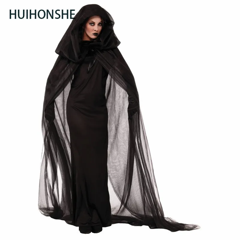 Women Wandering Soul in the Night Plus Size Halloween Costumes Woman Ghost Party Role Playing Witch Cape Black Dress
Women Wandering Soul in the Night Plus Size Halloween Costumes Woman Ghost Party Role Playing Witch Cape Black Dress