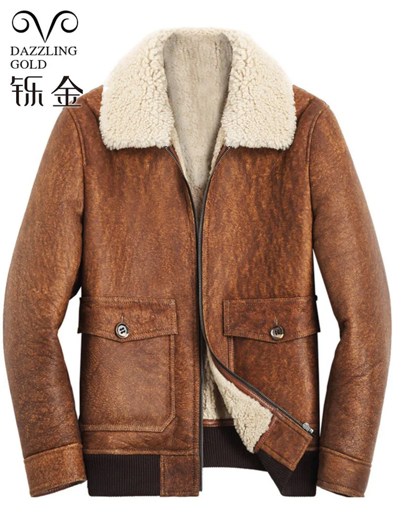 100% Real Australia Sheepskin men coat Genuine Leather jacket for men sheep fur coat thick high quality shearling coat Winter
100% Real Australia Sheepskin men coat Genuine Leather jacket for men sheep fur coat thick high quality shearling coat Winter