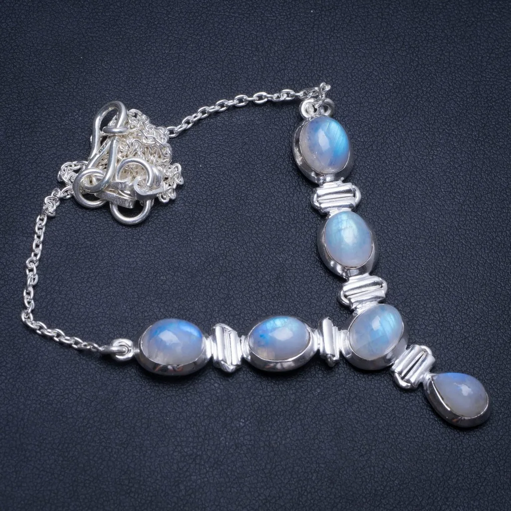 Natural Rainbow Moonstone Handmade Indian 925 Sterling Silver Y Necklace 18.75" T8557
Natural Rainbow Moonstone Handmade Indian 925 Sterling Silver Y Necklace 18.75" T8557