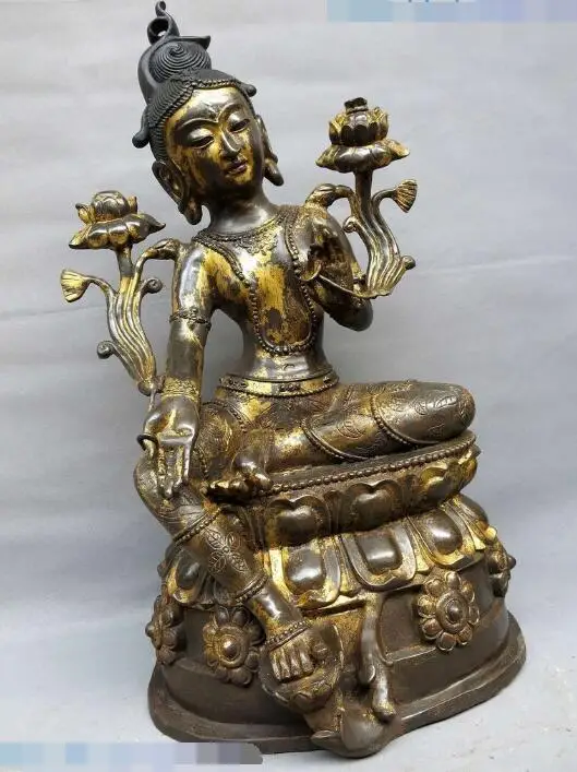 S6160 Bronze sculpture China dragon buddhism Green Tara buddha copper Guanyin Statue D0318
S6160 Bronze sculpture China dragon buddhism Green Tara buddha copper Guanyin Statue D0318