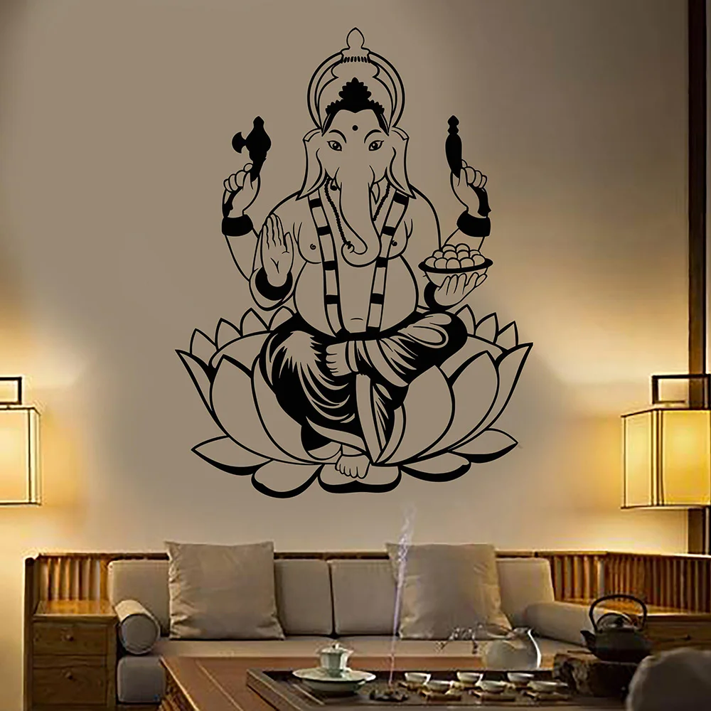 

India Hinduism Elephant God Ganesha Vinyl Wall Decal Home Decor Living Room Art Mural Wall Stickers Gift