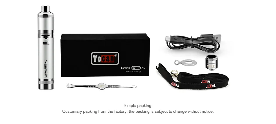 Original Yocan Evolve Plus XL Wax Vape Pen Kit 1400mah Evolve Plus Starter Kit Wax Vaping Dry Herb Vaporizer Better Taste E-cig
