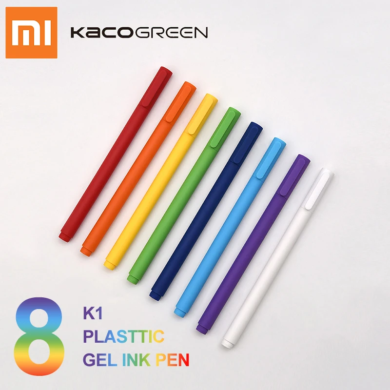 Xiaomi KACOGREEN K1 plastic gel ink pen 8pieces/box Neutral pen 0.5mm refill blue Ink Office Supplies Student Exam School Supply
Xiaomi KACOGREEN K1 plastic gel ink pen 8pieces/box Neutral pen 0.5mm refill blue Ink Office Supplies Student Exam School Supply