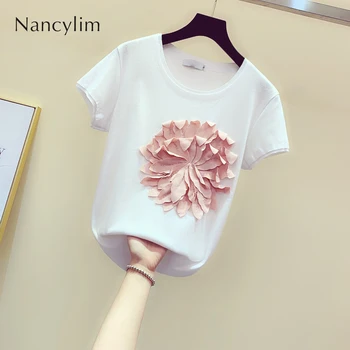 women's t-shirt 2019 summer ladies new stereo flowers slim short sleeve T-shirt Joker shirt students T-shirts tees tops nancylim
women's t-shirt 2019 summer ladies new stereo flowers slim short sleeve T-shirt Joker shirt students T-shirts tees tops nancylim