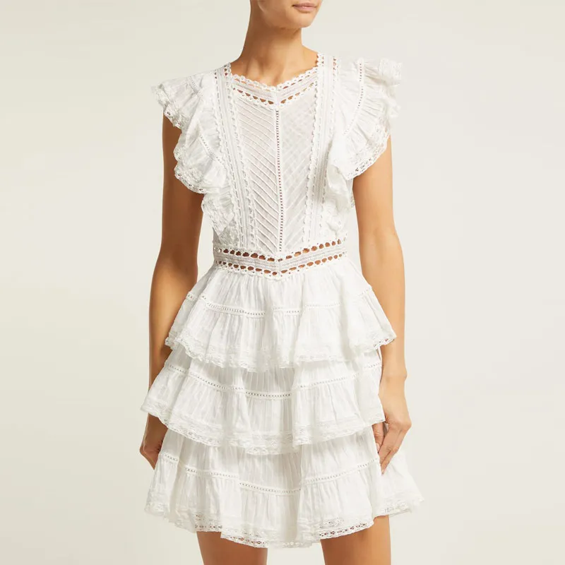 Casual Solid Hollow Out Women Cotton Dress 2019 Summer Sexy Sleeveless Backless Bow Tie High Waist Ruffles Layer Cake Mini Dress
Casual Solid Hollow Out Women Cotton Dress 2019 Summer Sexy Sleeveless Backless Bow Tie High Waist Ruffles Layer Cake Mini Dress