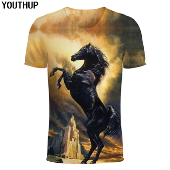 YOUTHUP 2020 Male 3d full pinted Top Tees Men's Fashion Summer Short Sleeve T shirts Unique Design Horse Print Top Tees
YOUTHUP 2020 Male 3d full pinted Top Tees Men's Fashion Summer Short Sleeve T shirts Unique Design Horse Print Top Tees