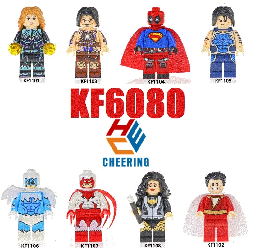 20Pcs Wholesales Building Blocks Super Heroes Tempest Deadpool Hawk Dove Anton Vanko Shazam Bricks Gift Toys For Children KF6080
20Pcs Wholesales Building Blocks Super Heroes Tempest Deadpool Hawk Dove Anton Vanko Shazam Bricks Gift Toys For Children KF6080