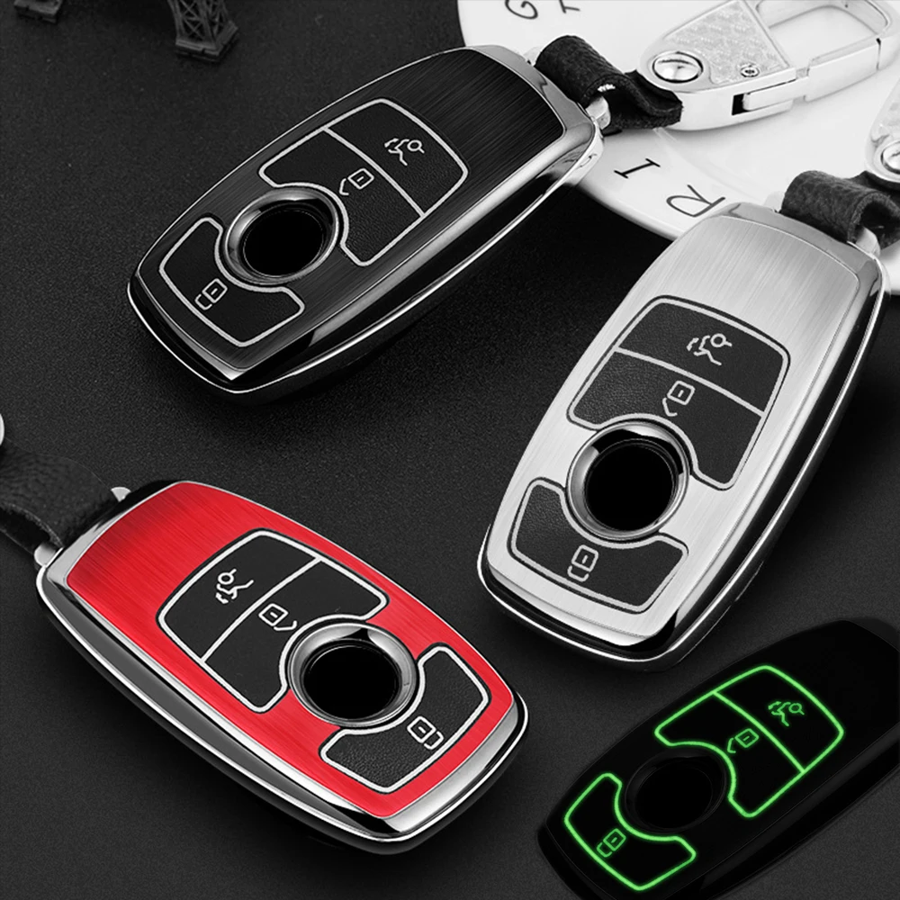 Fluorescence Car Key Case Cover Bag Shell Remote for Mercedes Benz C Class W205 C200 C180 C260 C300 E W213 E200 E300 E320 | Автомобили и