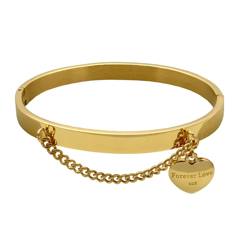 New Heart Pendants Bracelet Gold/Silver PlateTitanium Steel Bangle Jewelry Wedding Bracelets & Bangles Valentine's day Gift
New Heart Pendants Bracelet Gold/Silver PlateTitanium Steel Bangle Jewelry Wedding Bracelets & Bangles Valentine's day Gift