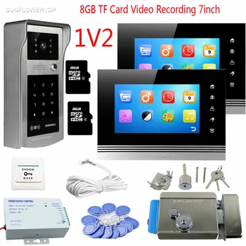 Video Doorbell Rfid Code Panel Video Intercom 2 Monitors 7inch Color 8GB TF Video Recording Video Doorphones With Eletronic Lock
Video Doorbell Rfid Code Panel Video Intercom 2 Monitors 7inch Color 8GB TF Video Recording Video Doorphones With Eletronic Lock