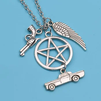 Supernatural Pentagram Design Necklace For Women Vintage Silver Forces Walking Dead Pendant Necklace Collier Choker Bijoux 
Supernatural Pentagram Design Necklace For Women Vintage Silver Forces Walking Dead Pendant Necklace Collier Choker Bijoux