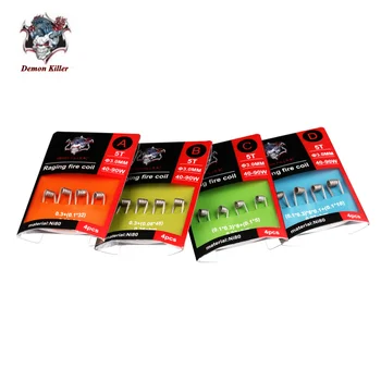 Demon Killer Raging Fire Coil Ni80 Coil Wires Rebuildable DIY Electronic Cigarette RDTA RBA Base fit 40-90W Box Mod 4 pack / lot
Demon Killer Raging Fire Coil Ni80 Coil Wires Rebuildable DIY Electronic Cigarette RDTA RBA Base fit 40-90W Box Mod 4 pack / lot