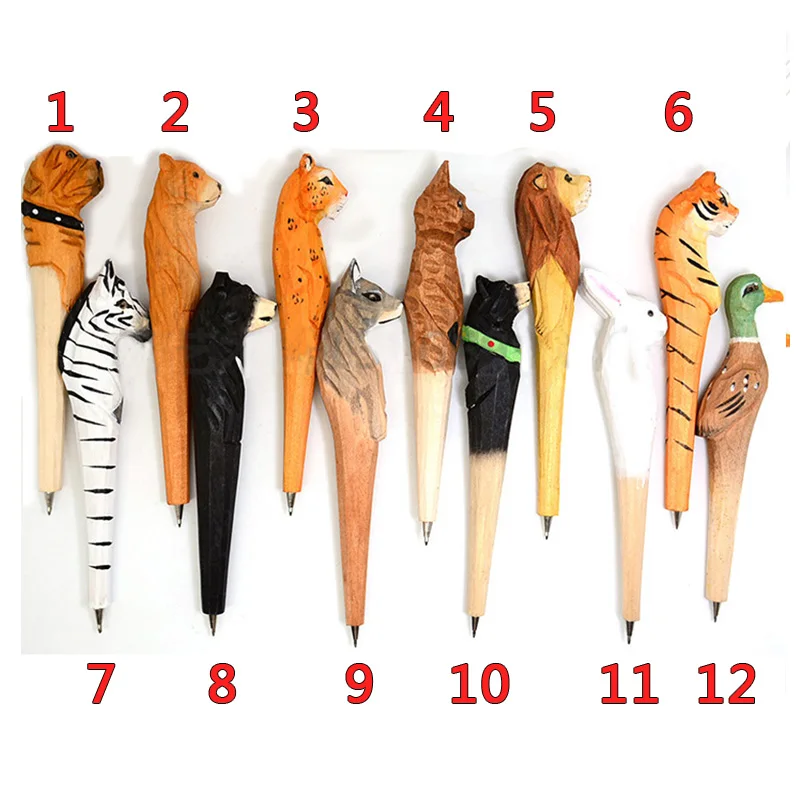 100% Handmade Artistic Carving Ballpoint Pen Wooden Animals Ball Pen Lion Tiger Panther Pens for Kids Writing Gift Toys Art deco
100% Handmade Artistic Carving Ballpoint Pen Wooden Animals Ball Pen Lion Tiger Panther Pens for Kids Writing Gift Toys Art deco