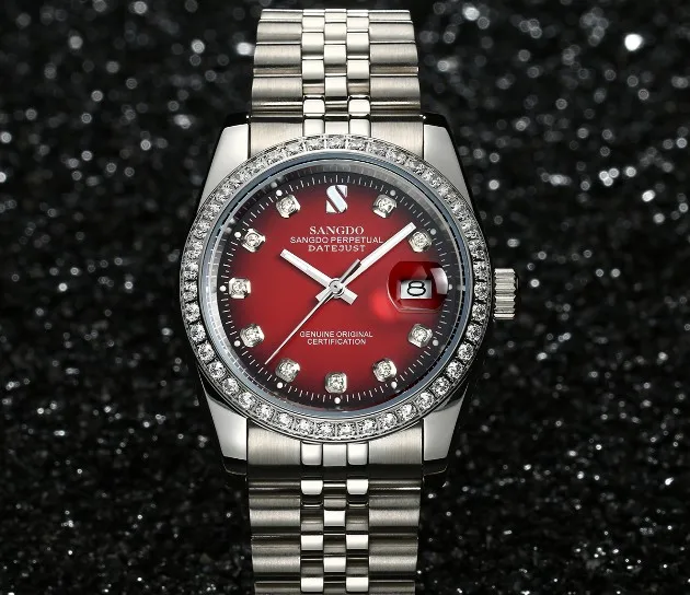 37mm Sangdo Business watch Black- red dial Automatic Self-Wind movement High quality Mechanical watches Men's watch 031SA
37mm Sangdo Business watch Black- red dial Automatic Self-Wind movement High quality Mechanical watches Men's watch 031SA