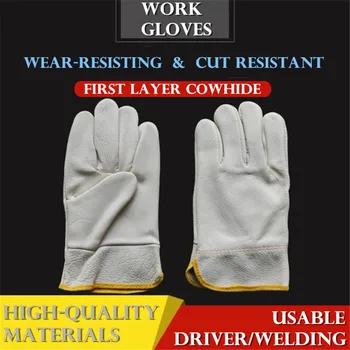 200pair First Layer Cowhide Work Gloves Cut resistant Driver/welding Multifunction Wear-resisting Adiabatic Men's Leather Gloves
200pair First Layer Cowhide Work Gloves Cut resistant Driver/welding Multifunction Wear-resisting Adiabatic Men's Leather Gloves