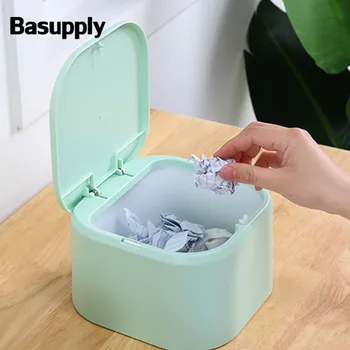 BASUPPLY 1Pc Cute Mini Trash Can Pressing Cover Container Garbage Rubbish Waste Bin Portable Office Desk Car Trash Bin
BASUPPLY 1Pc Cute Mini Trash Can Pressing Cover Container Garbage Rubbish Waste Bin Portable Office Desk Car Trash Bin