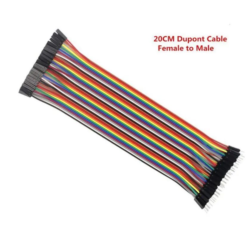 Фото 1Lot=40Pcs Dupont Cable 20CM 2.54mm 1pin 1p-1p Female to Male jumper Wire for arduino | Электроника