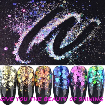 6 Colors Ultra-thin Mermaid Hexagon Flakes Slice Aurora Nail Sequins Mixed Glitter Powders 3D Sparkling Nail Art Decor
6 Colors Ultra-thin Mermaid Hexagon Flakes Slice Aurora Nail Sequins Mixed Glitter Powders 3D Sparkling Nail Art Decor