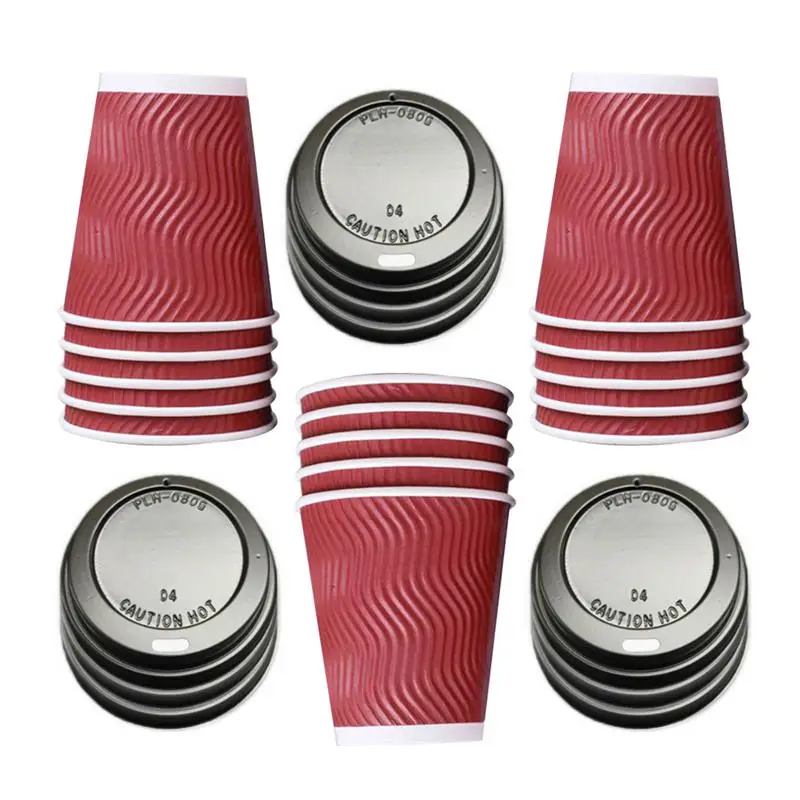 50pcs Coffee Cups Insulation Triple Wall Disposable Takeaway Cup Paper Cup with Lid for Restaurant Cafe Catering
50pcs Coffee Cups Insulation Triple Wall Disposable Takeaway Cup Paper Cup with Lid for Restaurant Cafe Catering
