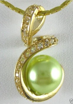 huij 003342 Genuine Natural 12mm Green Round South Sea Shell Pearl 18KGP Pendant Necklace 2pc
huij 003342 Genuine Natural 12mm Green Round South Sea Shell Pearl 18KGP Pendant Necklace 2pc