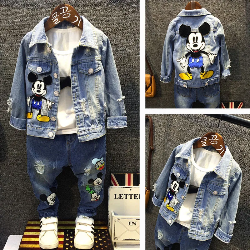 Boys Mickey Clothes Children Denim Mickey Jacket New 2019 Girls Patch Clothes Set Baby Boy Girl Hole Jeans Pant Boys 2pcs Set
Boys Mickey Clothes Children Denim Mickey Jacket New 2019 Girls Patch Clothes Set Baby Boy Girl Hole Jeans Pant Boys 2pcs Set