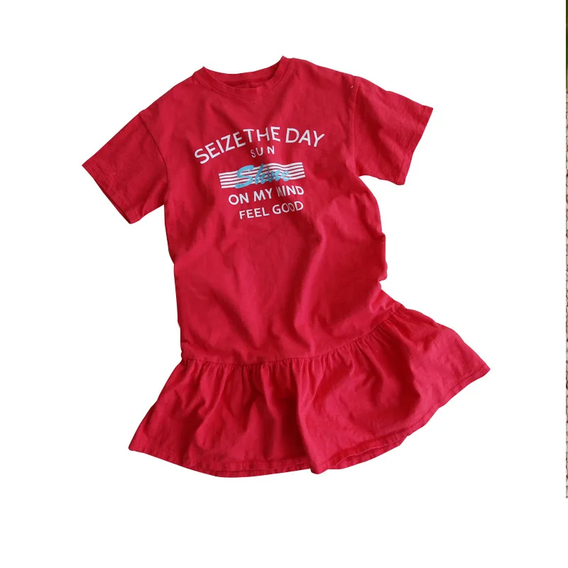 New Girl Summer dress cotton Bamboo Short sleeve dress big children letter print teens girls casual dress CA919
New Girl Summer dress cotton Bamboo Short sleeve dress big children letter print teens girls casual dress CA919