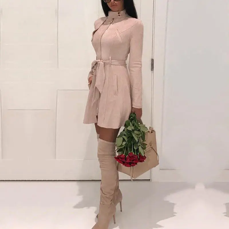 Women Slim Warm Suede Trench Coat Wool Blends Long Outwear Tops Wrap Over Pocket Trench Coat Belted Long Cardigan
Women Slim Warm Suede Trench Coat Wool Blends Long Outwear Tops Wrap Over Pocket Trench Coat Belted Long Cardigan
