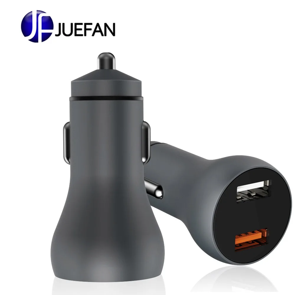 Aluminum car charger QC3.0 charger plus 5V2.4A dual USB interface smart car phone charging head
Aluminum car charger QC3.0 charger plus 5V2.4A dual USB interface smart car phone charging head