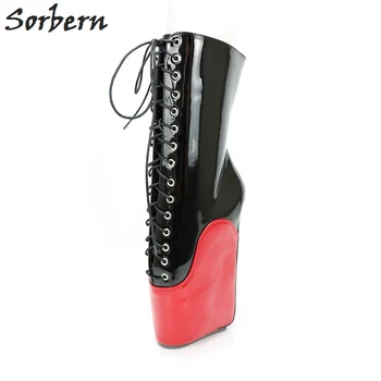 Sorbern Ballet Wedge Boots Mid Calf Hoof Sole Heelless Boots For Women Sexy Fetish Shoes Ballet Toe Lace Up Black Red Patent
Sorbern Ballet Wedge Boots Mid Calf Hoof Sole Heelless Boots For Women Sexy Fetish Shoes Ballet Toe Lace Up Black Red Patent