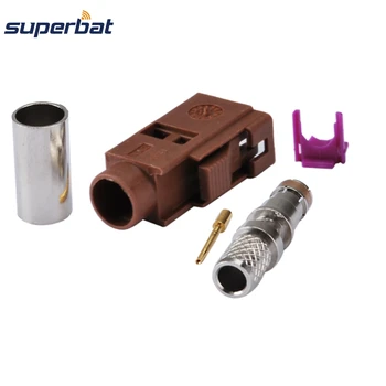 Superbat 10pcs Fakra Crimp Jack Female Brown TV2 RF Connector for coaxial cable LMR195,RG58
Superbat 10pcs Fakra Crimp Jack Female Brown TV2 RF Connector for coaxial cable LMR195,RG58