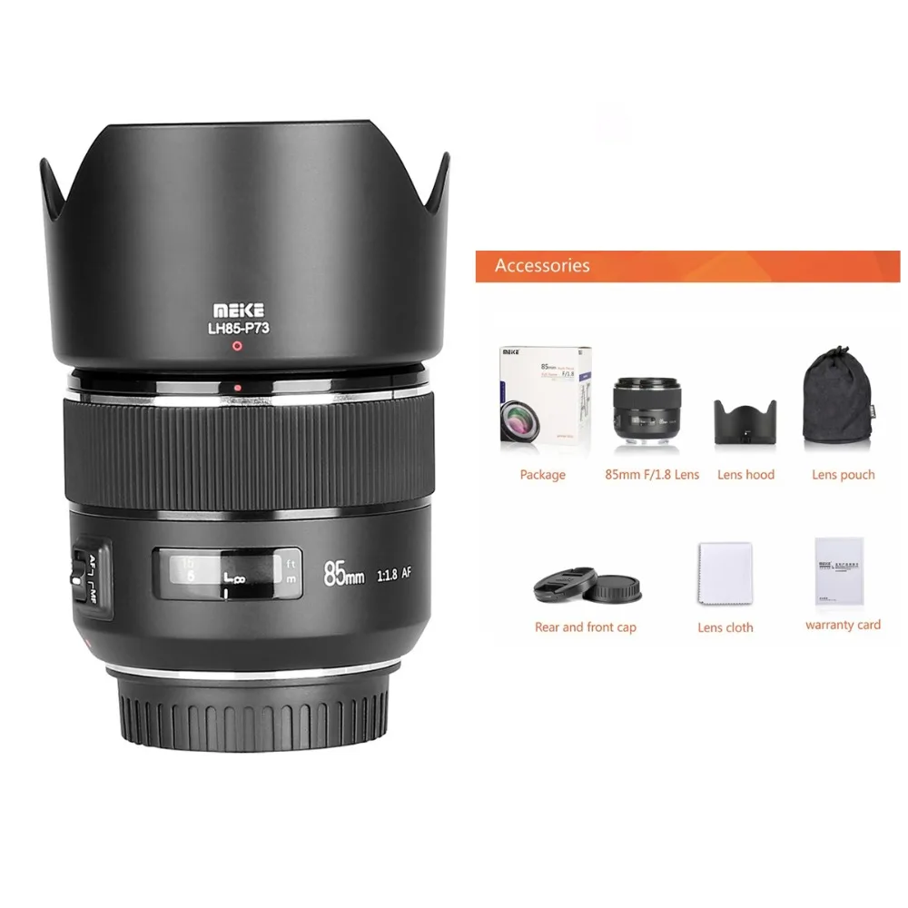 Meike 85mm F/1.8 Auto Focus Full Frame Aspherical Medium Telephoto Portrait Prime Lens for Canon EOS EF Mount DSLR Cameras
Meike 85mm F/1.8 Auto Focus Full Frame Aspherical Medium Telephoto Portrait Prime Lens for Canon EOS EF Mount DSLR Cameras