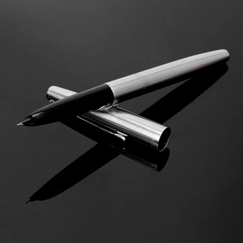 Pure Silver Steel Fountain Pen with 0.38mm Extra Fine Nib Smooth Writing Inking Pens for Christmas Gift
Pure Silver Steel Fountain Pen with 0.38mm Extra Fine Nib Smooth Writing Inking Pens for Christmas Gift