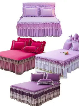 1/3Pcs rose red lace bed skirt pillowcase wedding princess bedding girl bedspread sheets a variety of styles
1/3Pcs rose red lace bed skirt pillowcase wedding princess bedding girl bedspread sheets a variety of styles
