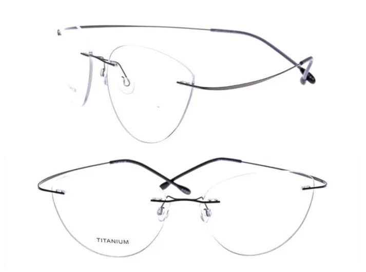 Rimless PURE TITANIUM Black Eyeglass Frames Men Women Oval Cat Eye Glasses Spectacles Myopia Rx able
Rimless PURE TITANIUM Black Eyeglass Frames Men Women Oval Cat Eye Glasses Spectacles Myopia Rx able