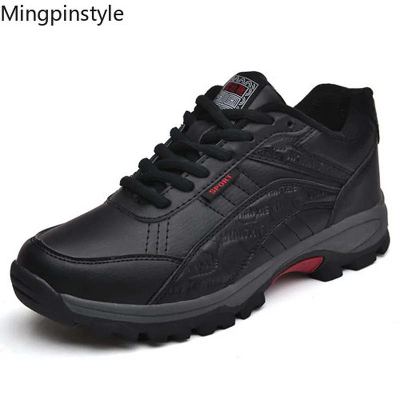 

Mingpinstyle 2018 Winter Men Shoe New Leather Casual Shoes Keep Warm Non-slip Lace-up Eur 38-44 Code Fashion Men Shoes