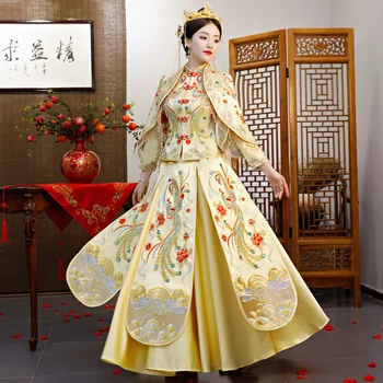 vintage Chinese style formal dress royal phoenix wedding cheongsam costume red bride traditional Tang suit Embroidery Qipao New
vintage Chinese style formal dress royal phoenix wedding cheongsam costume red bride traditional Tang suit Embroidery Qipao New
