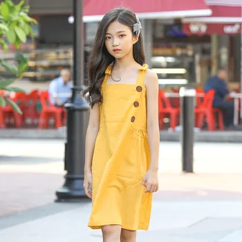 big girls summer cotton linen sleeveless dress teens kids casual solid yellow dress children beach sundress age 6 8 10 12 14 t
big girls summer cotton linen sleeveless dress teens kids casual solid yellow dress children beach sundress age 6 8 10 12 14 t
