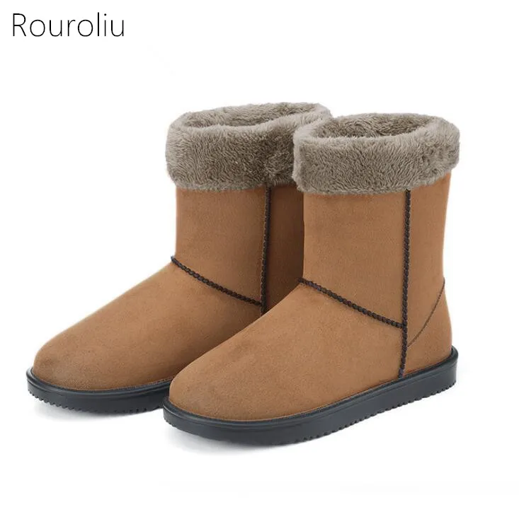 Rouroliu Women Waterproof Snow Boots Female Non-Slip Plush Warm Rainboots Winter Platform Footwear Woman Wellies FR26
Rouroliu Women Waterproof Snow Boots Female Non-Slip Plush Warm Rainboots Winter Platform Footwear Woman Wellies FR26