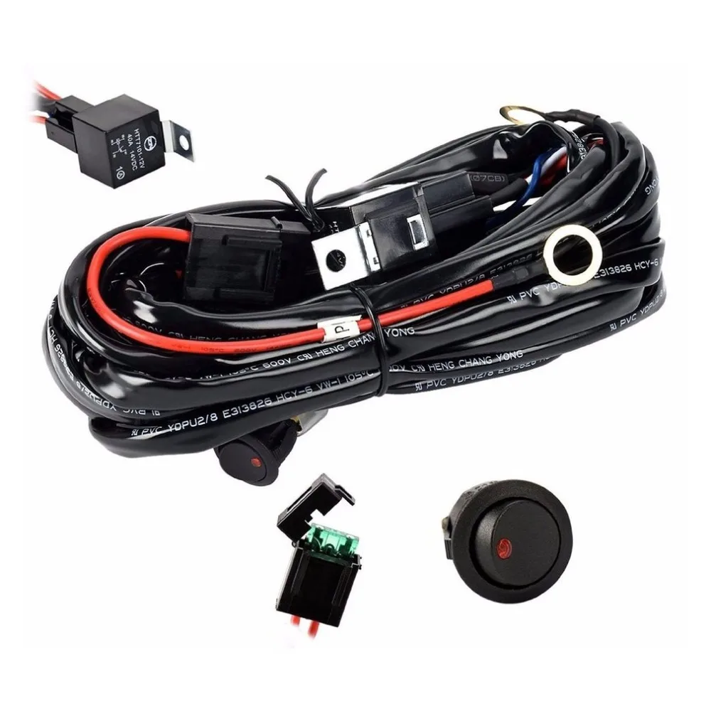 Universal 12V 40A Car Fog Light Wiring Harness Kit Loom For HID Work Driving Light Bar With Fuse And Relay Switch
Universal 12V 40A Car Fog Light Wiring Harness Kit Loom For HID Work Driving Light Bar With Fuse And Relay Switch