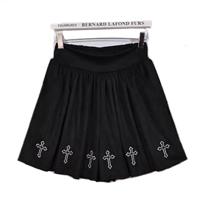 Women Cross Embroidery Skirts Japan Darkness Girl Black Vintage Gothic Punk Lolita Hard Girl Lady A-line Skirt
Women Cross Embroidery Skirts Japan Darkness Girl Black Vintage Gothic Punk Lolita Hard Girl Lady A-line Skirt