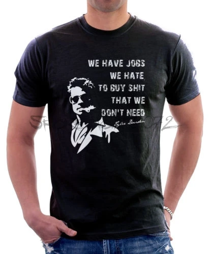 Fight Club Tyler Durden Brad Pitt project mayhem black printed t-shirt summer brand tshirt for male cotton man tops sbz5360
Fight Club Tyler Durden Brad Pitt project mayhem black printed t-shirt summer brand tshirt for male cotton man tops sbz5360