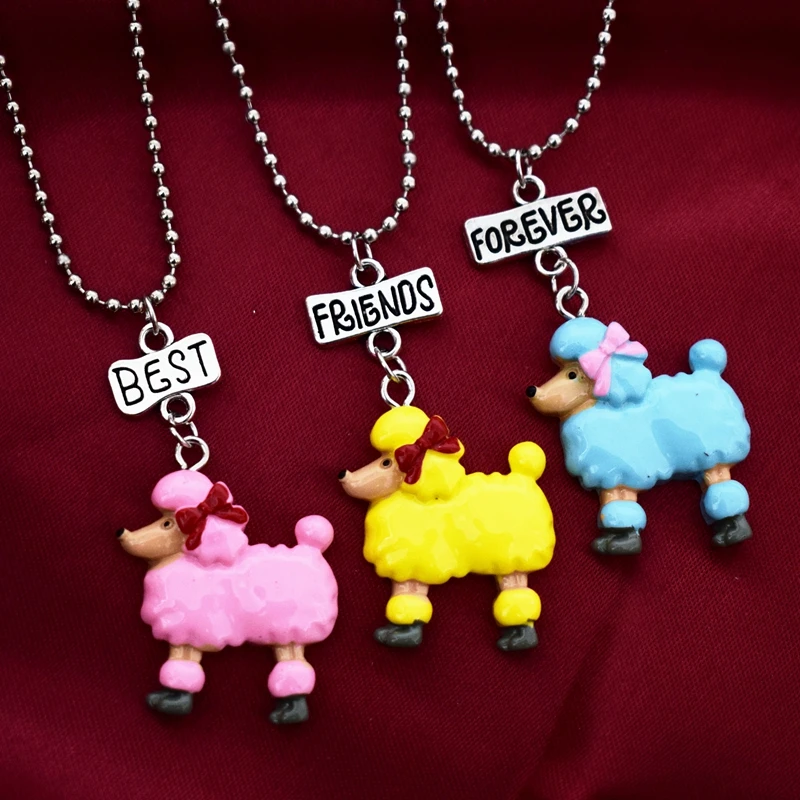 Simulation Poodle Dog Pendant Best Friend Necklace Animal Friendship 3 BFF Children Necklace Jewelry Gifts For Kids
Simulation Poodle Dog Pendant Best Friend Necklace Animal Friendship 3 BFF Children Necklace Jewelry Gifts For Kids