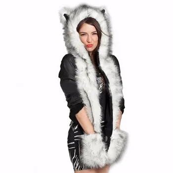 2017 Faux Fur Warm Winter Kawaii cute scarves for women Animal Wolf Tiger Hood Scarf Hat Glove Set Ladies Girls Spirit Caps
2017 Faux Fur Warm Winter Kawaii cute scarves for women Animal Wolf Tiger Hood Scarf Hat Glove Set Ladies Girls Spirit Caps