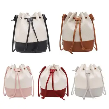 Women FHit Color Design Wild PU Shoulder Bag Hit Color Shoulder Handbags PU Leather Women Lattice Bucket Crossbody Bags 
Women FHit Color Design Wild PU Shoulder Bag Hit Color Shoulder Handbags PU Leather Women Lattice Bucket Crossbody Bags