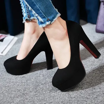 Ladies Women High Heels Pumps Platform Flock Round Toe Thick Heels Plus Size 32-43 Black Red Grey Dress Shoes 12cm 228GGX
Ladies Women High Heels Pumps Platform Flock Round Toe Thick Heels Plus Size 32-43 Black Red Grey Dress Shoes 12cm 228GGX