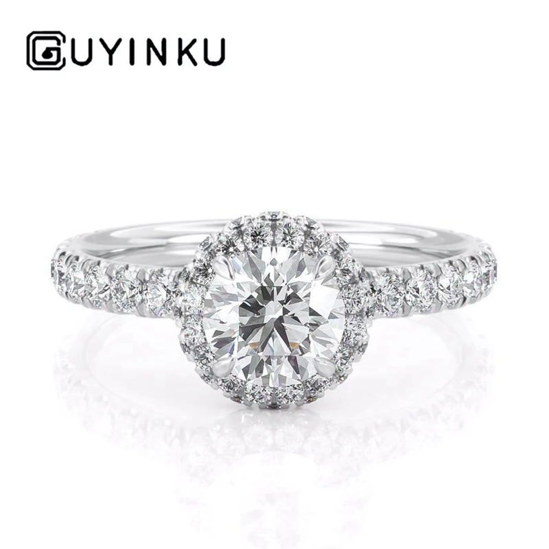 GUYINKU Solid 14k White Gold Center 1ct 6.5mm EF Color Moissanite Halo Engagement Ring for Women Wedding Gift
GUYINKU Solid 14k White Gold Center 1ct 6.5mm EF Color Moissanite Halo Engagement Ring for Women Wedding Gift