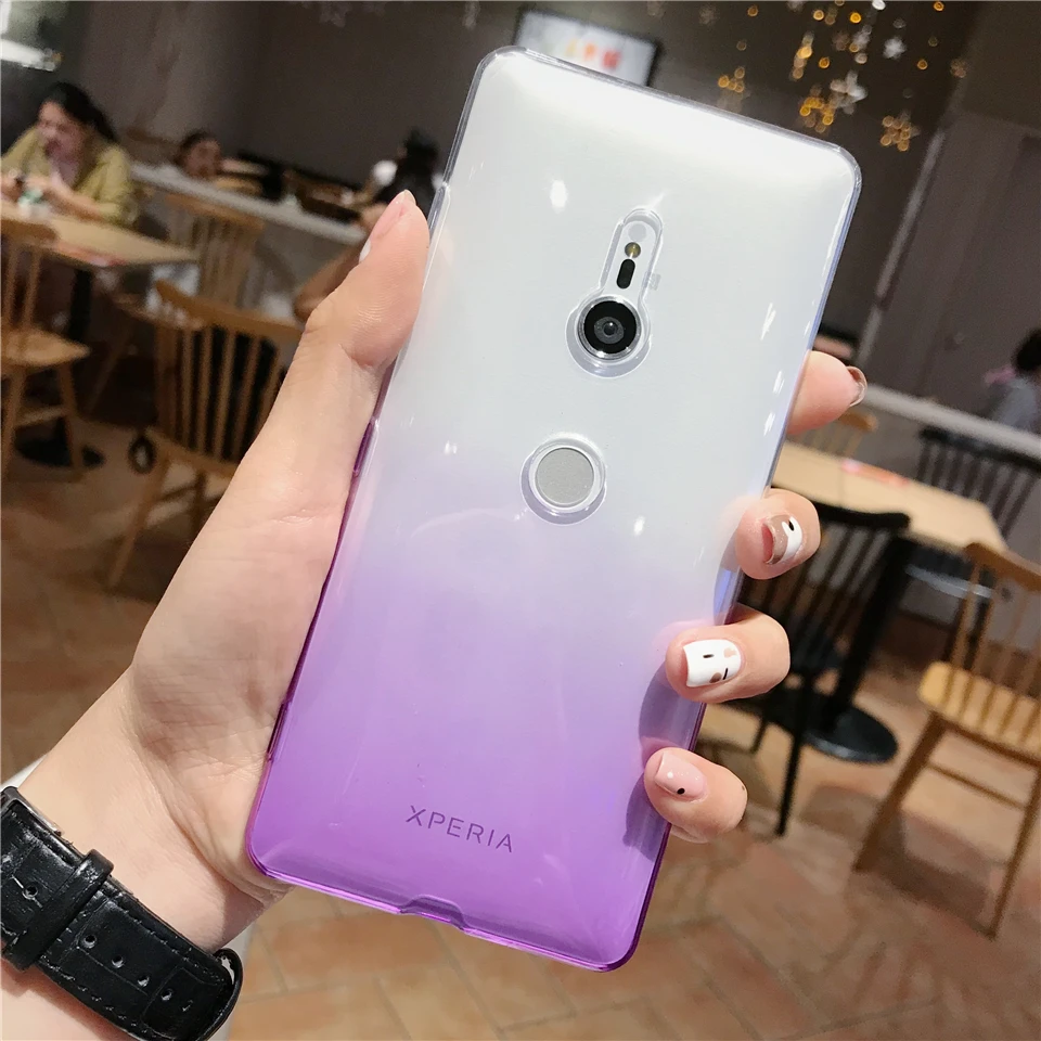 Градиентный чехол для Sony Xperia XZ3 XZ XZ1 XZ2 XZ4 Compact Cover TPU силиконовый мягкий Z5 X XA XA1 XA2 XA3